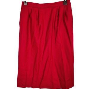 Vintage Pendleton Red Virgin Wool Pencil Skirt Petite 10 Made in USA office